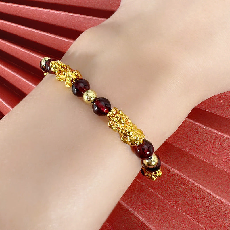 Gold Plated Hard Golden Beaded Elegant Bracelets