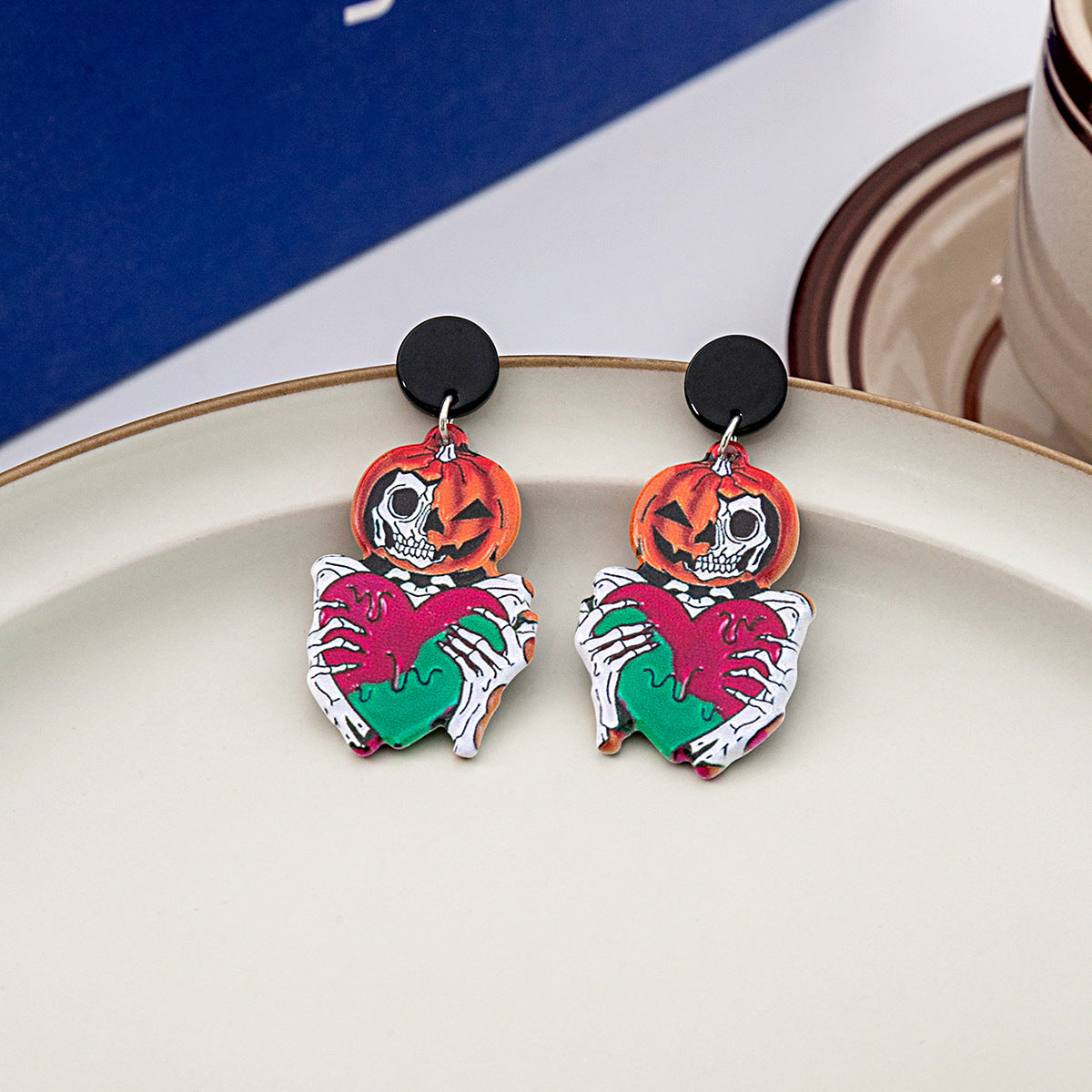 Halloween Doll Thriller Skull Cat Acrylic Rings