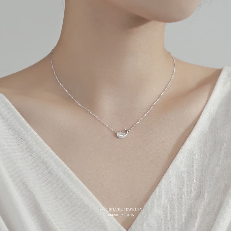 Women's Sterling Sier Light Luxury Minority Design Dolphin Clavicle Necklaces