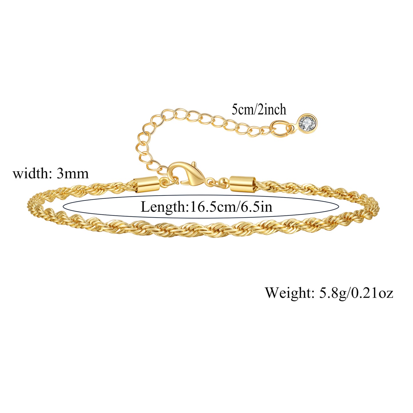 Women's Real Gold Cuban Chain Suit Clip Bracelets