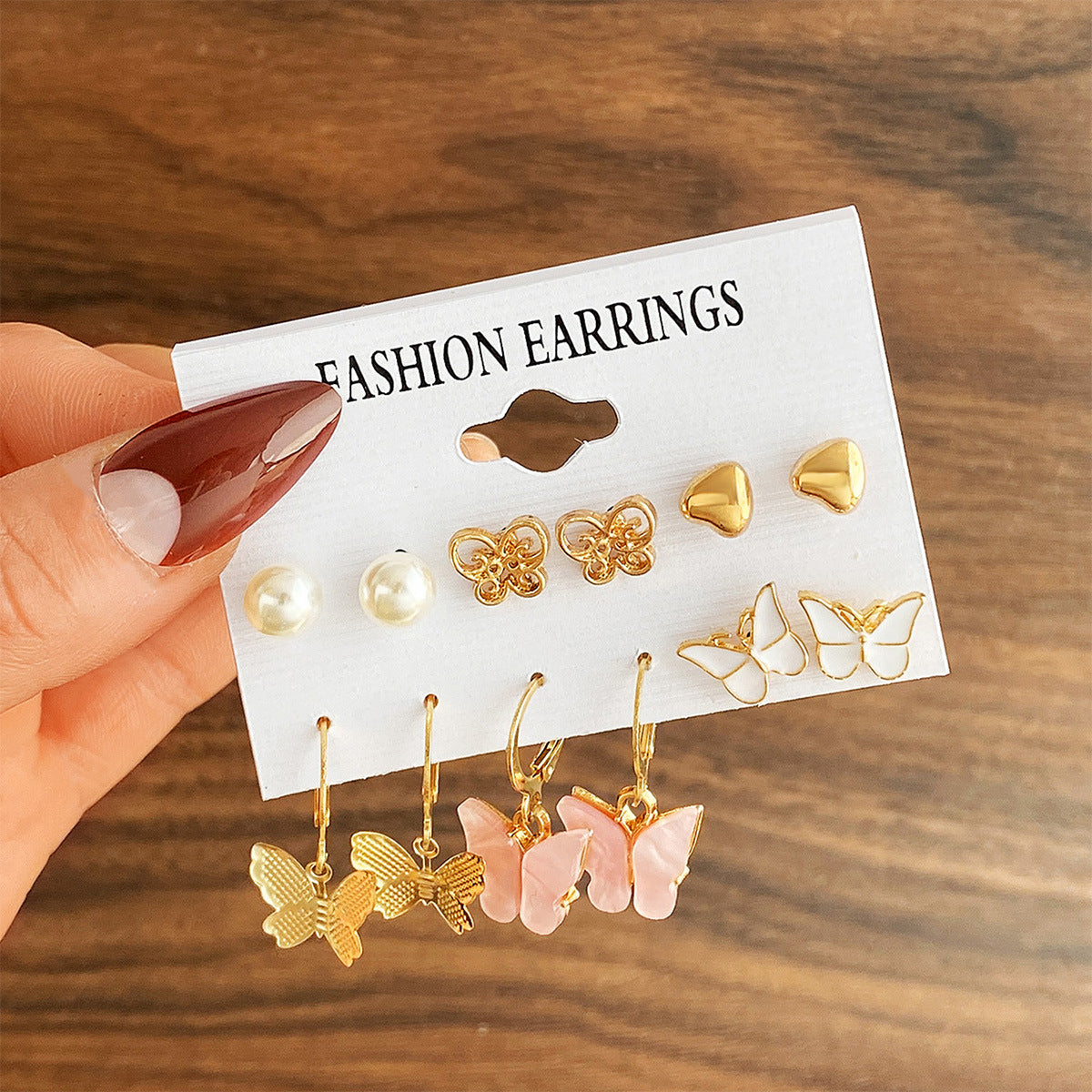 Exaggerated Metal Hydrangea Pattern Five-pointed Star Earrings