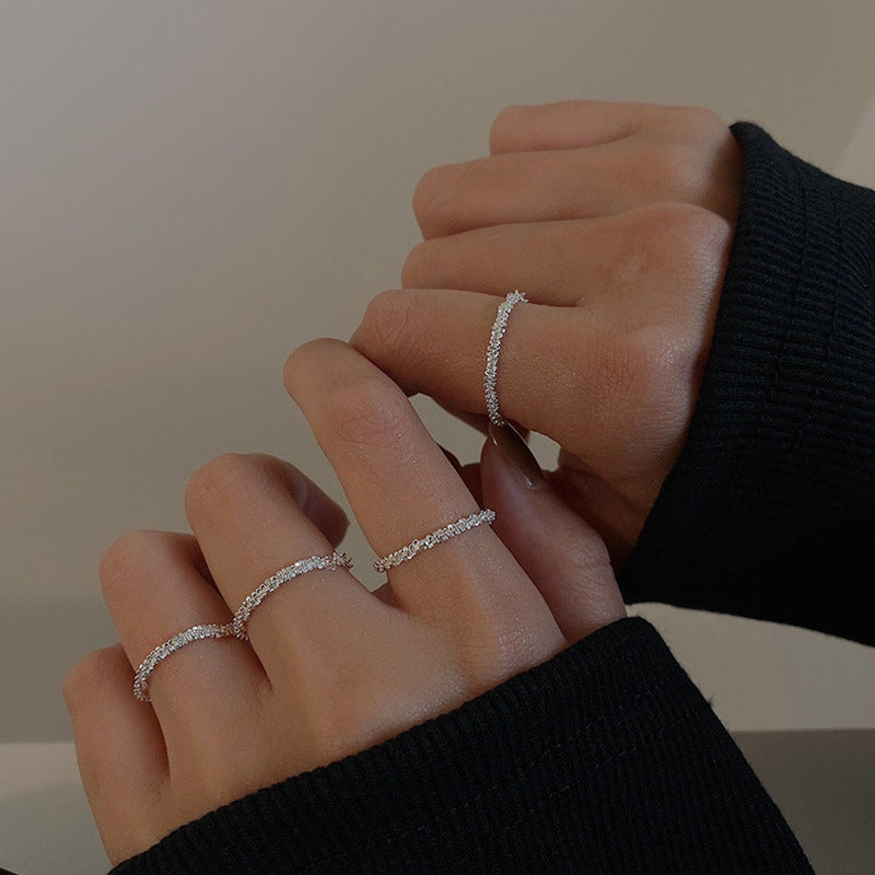 Open Female Design Starry Sky Sparkling Ring