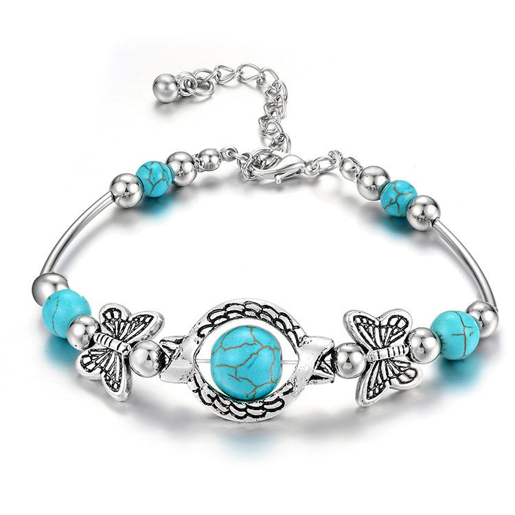 Cool Popular Turquoise Handmade Butterfly Turtle Bracelets