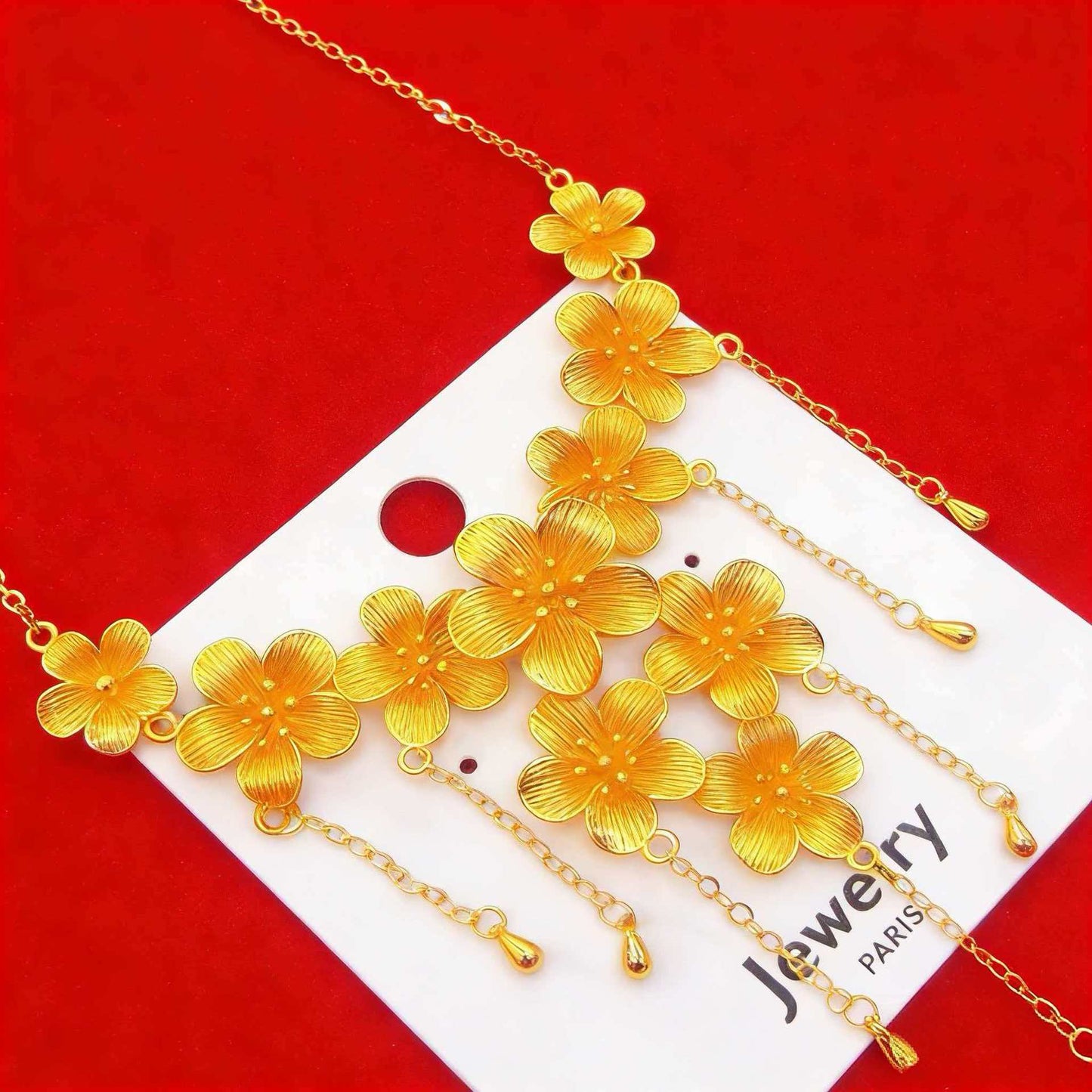 Women's Flowers Like Brocade Wedding Three Lilac Chain Chinese Temperament Necklaces