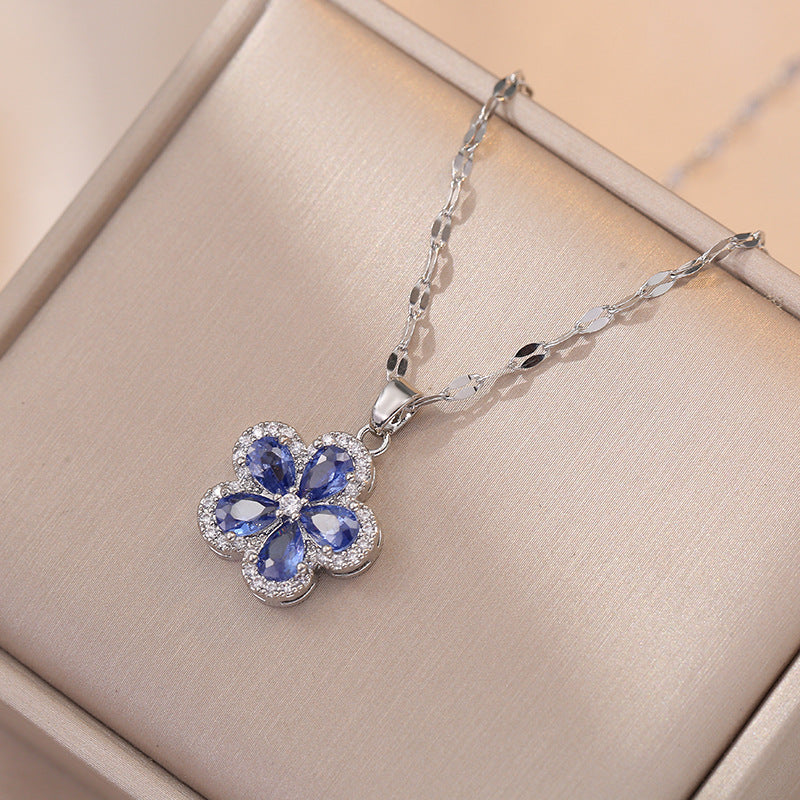 Zircon Set Gift Romantic Petal Jewelry Necklaces