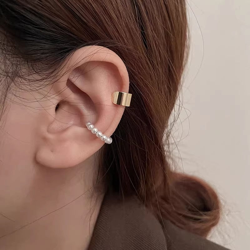 Women's Three-piece Pearl Bone French Niche Ear Clip