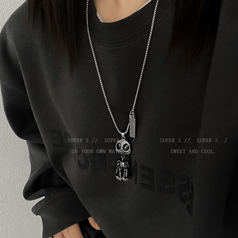 Women's & Men's & Alien Pendant Titanium Steel And Hip Hop Fashion Sweater Necklaces