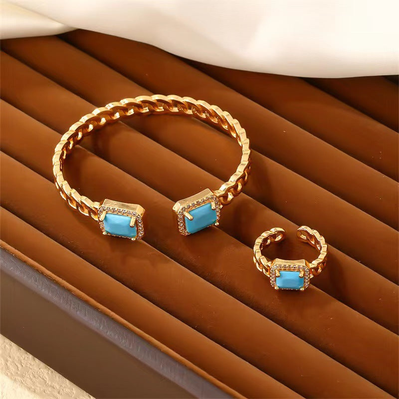 Retro Affordable Luxury Stylish Opening Round Bracelet