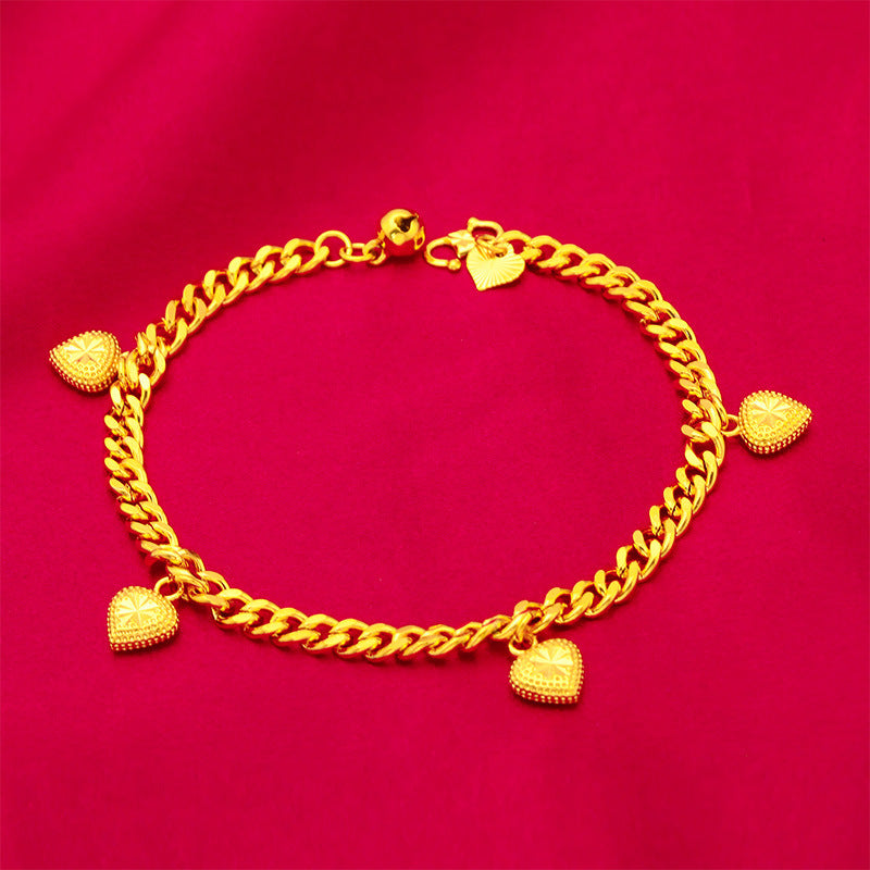 Women's Flat Style Buckle Alluvial Gold Small Peach Bracelets