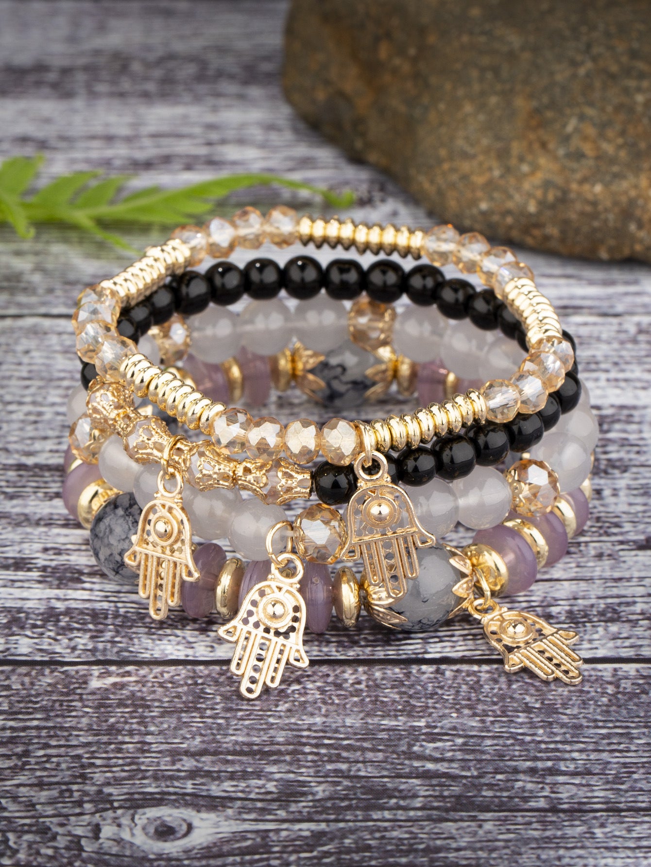 Women's Bohemian Creative Jewelry Palm Crystal Beaded Bracelets