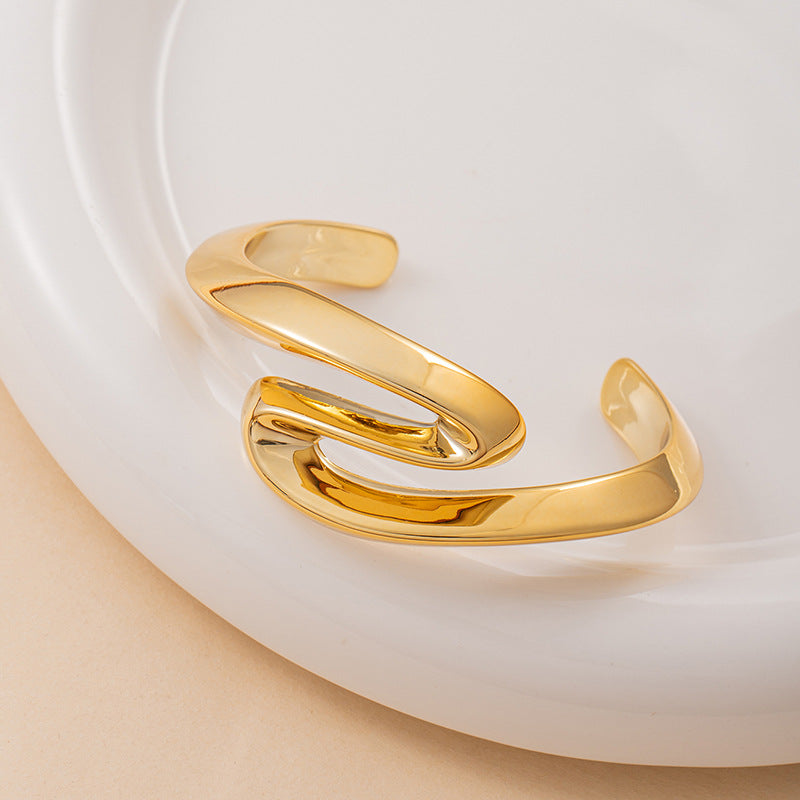 Electroplated Glossy Texture Open-ended Fashionable Exquisite Bracelets