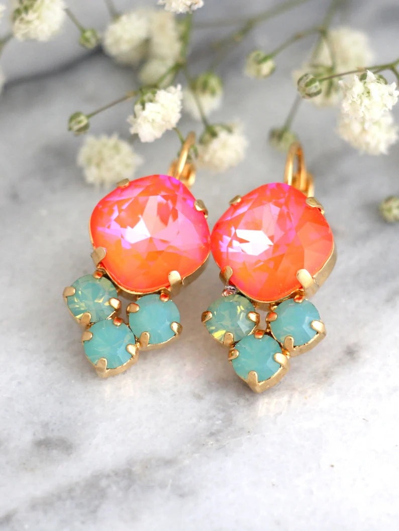 Women's Ethnic Style Colorful Eardrops Atmosphere Exotic Earrings