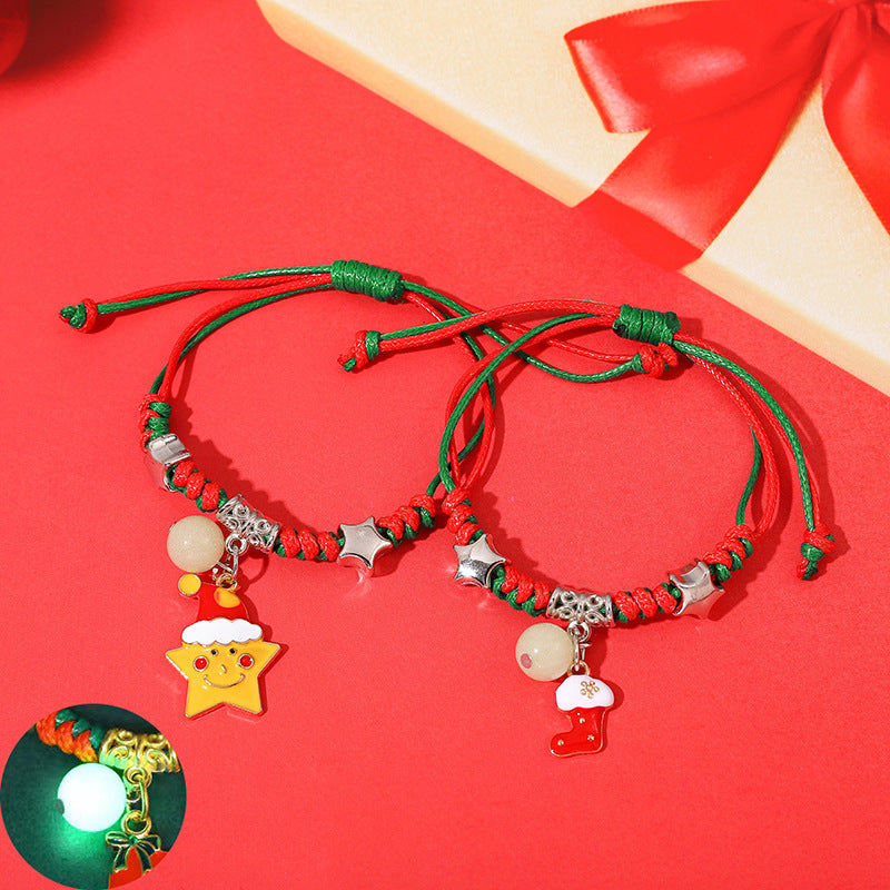 Luminous Christmas Design Carrying Strap Girlfriends Bracelets