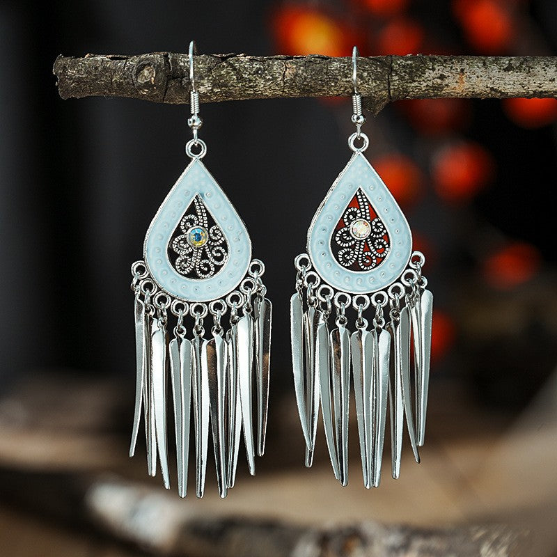 Turquoise Ethnic Style Retro Alloy Yunnan Rings