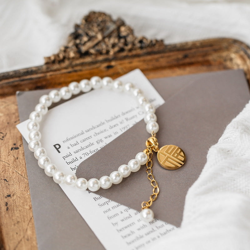 Pearl Tassel Blessing Card Female Summer Bracelets