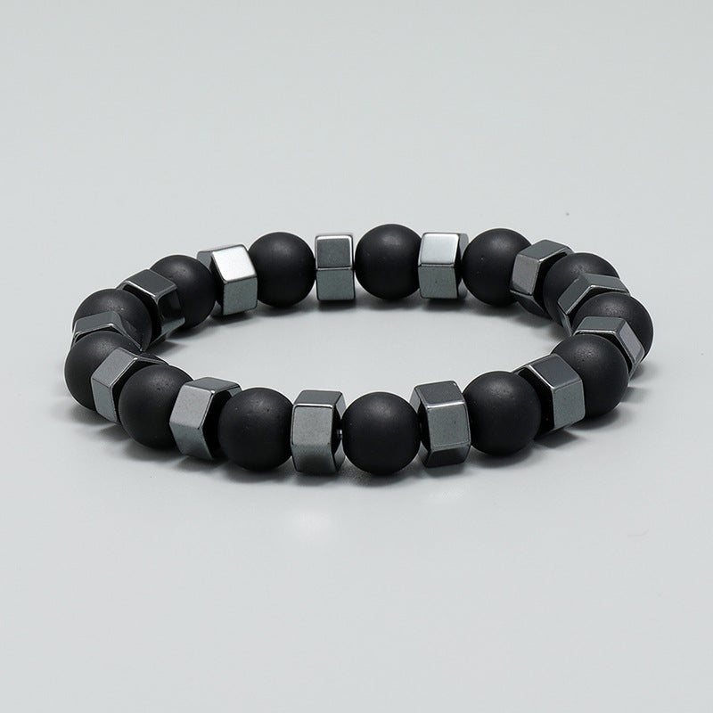 Men's Fashion Ornament Beaded Vintage Haematite Elastic Bracelets