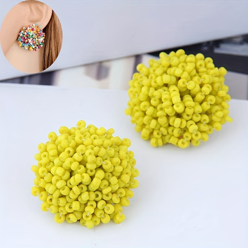 Bohemian Classic Bead Woven Handmade Popular Stud Earrings