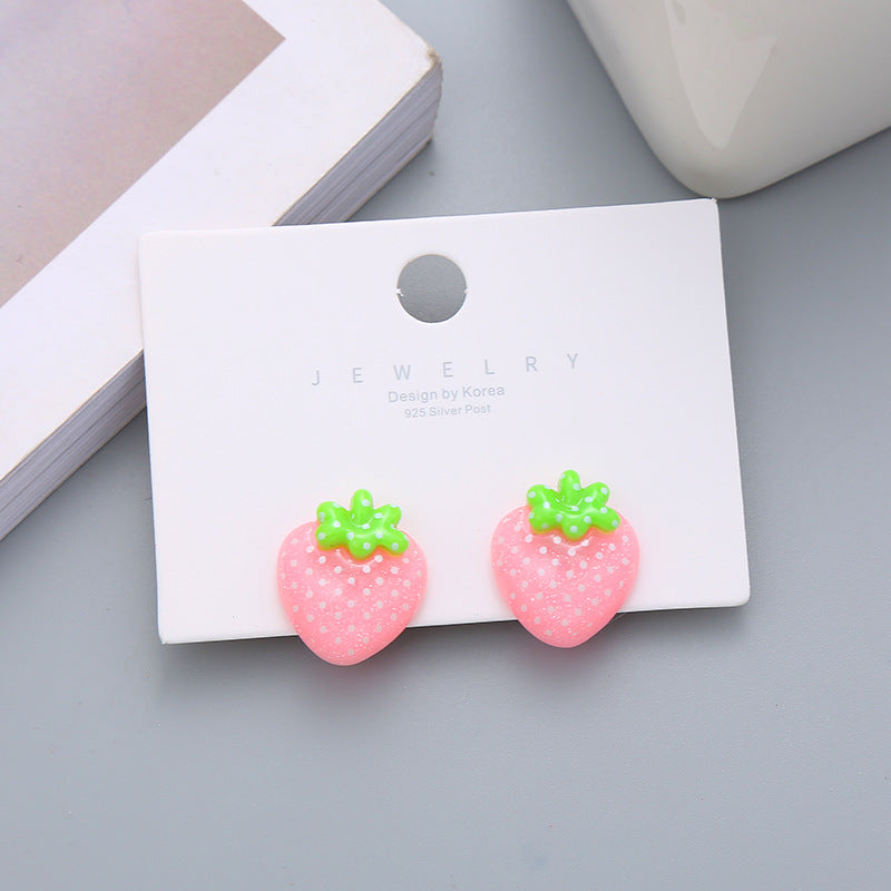 Children's Cute Vegetable Flower Korean Resin Ear Clip