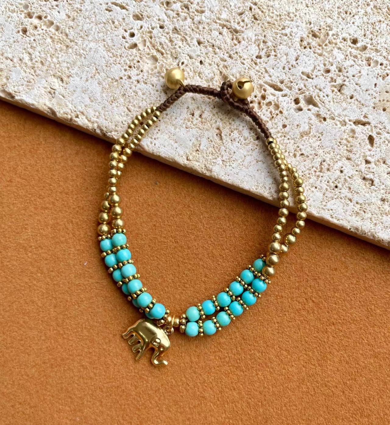 Style Tibetan Turquoise Copper Bead Hand-woven Bracelets