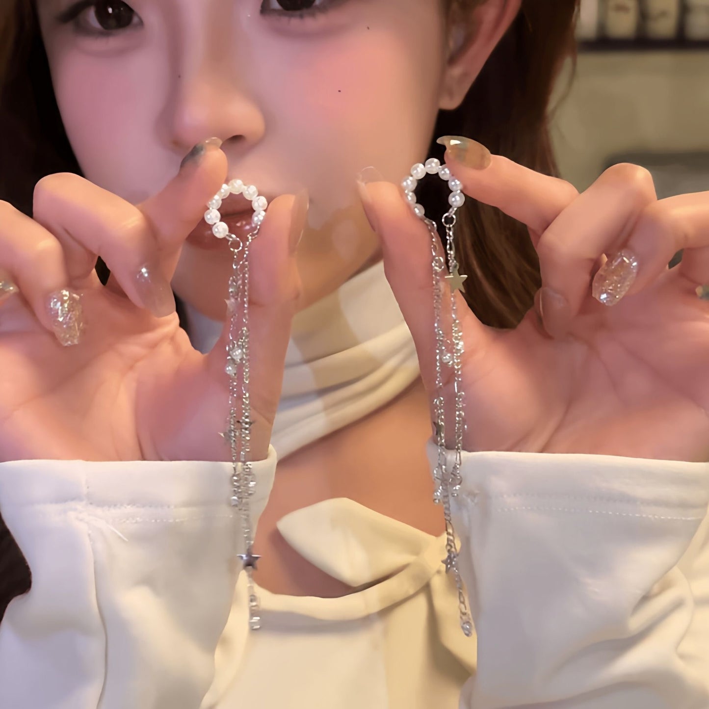 Sier Tassel Pierced High-grade Niche Temperament Ear Clip