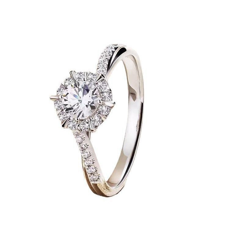 Sier Female Star Woven Moissanite Diamond Karat Open Rings