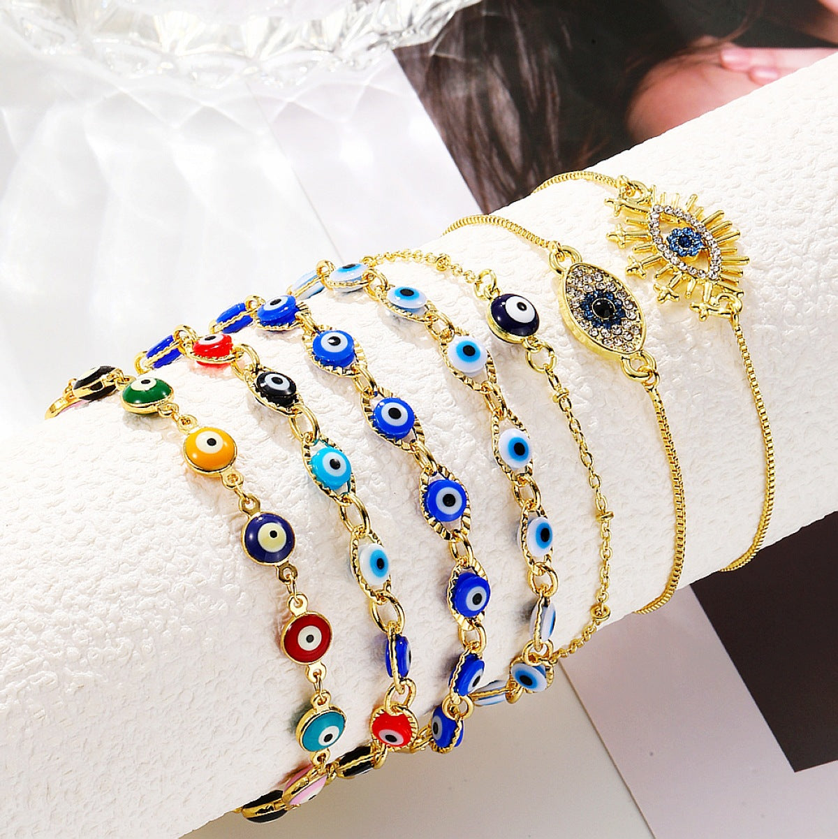 Bracelets simples réglables en forme d'oeil du diable pour femmes