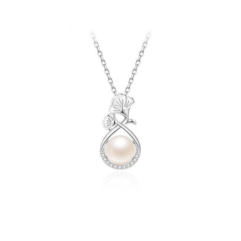 Sier Carnation Freshwater Pearl Light Luxury Flower Jewelry Set