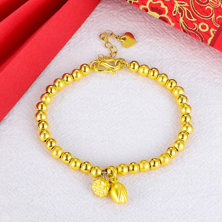 Deux bracelets porte-bonheur à graines de fleur de lotus Placer du Vietnam