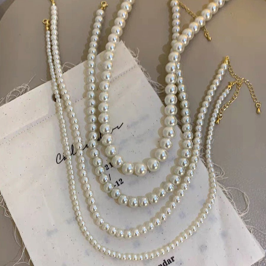 Women's Retro Glass Pearl For Light Luxury Necklaces