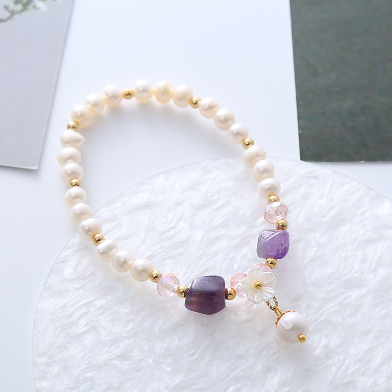 Natural Freshwater Pearl Crystal Female Design Bracelets