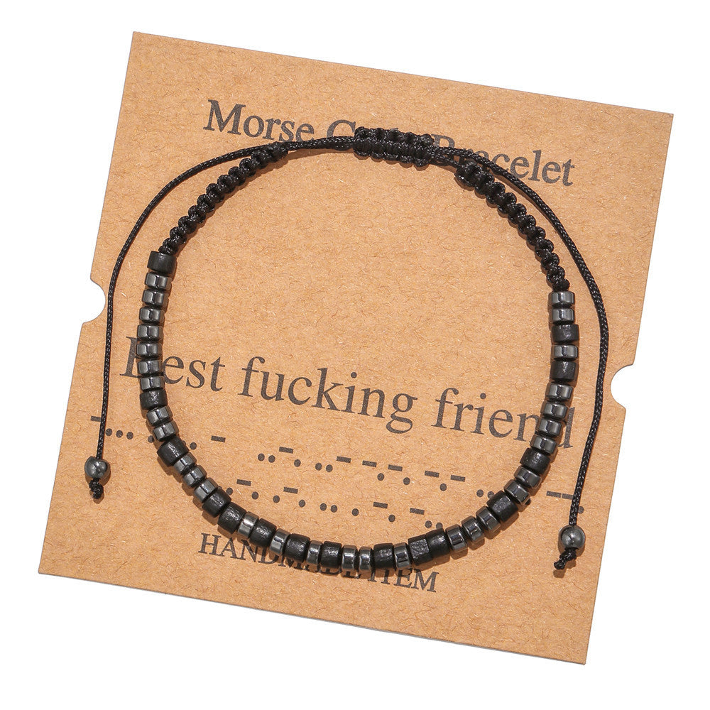 Creative Black Iron Stone Beaded Hand-woven Bracelets