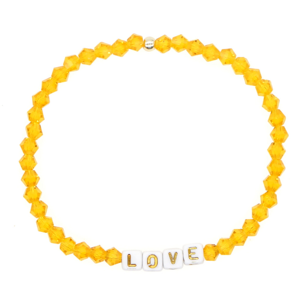 Bracelets de perles de cristal de diamant de lettre minimaliste bohème pour femmes