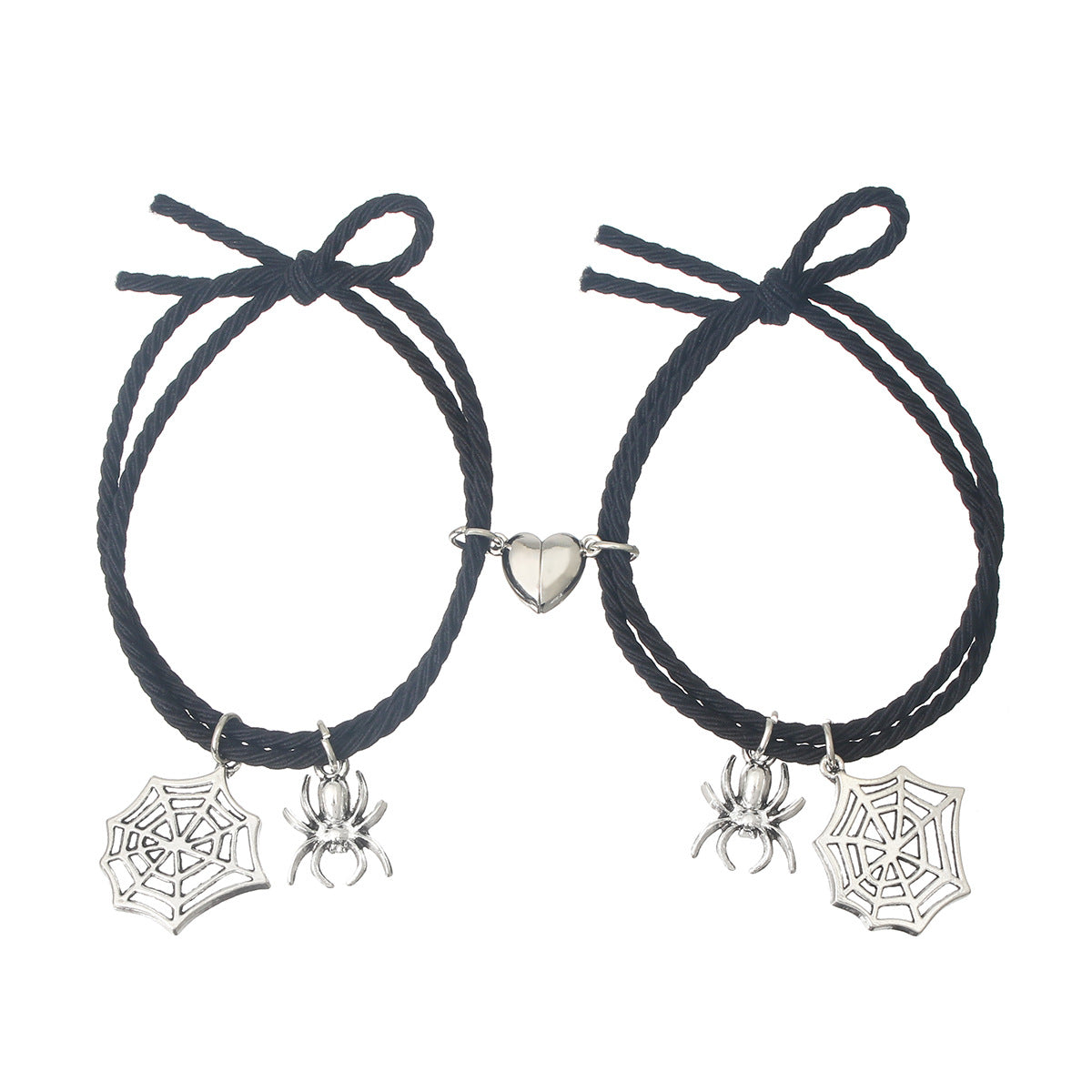 Women's & Men's Cobweb Love Magnet Rubber Band Rope Bracelets