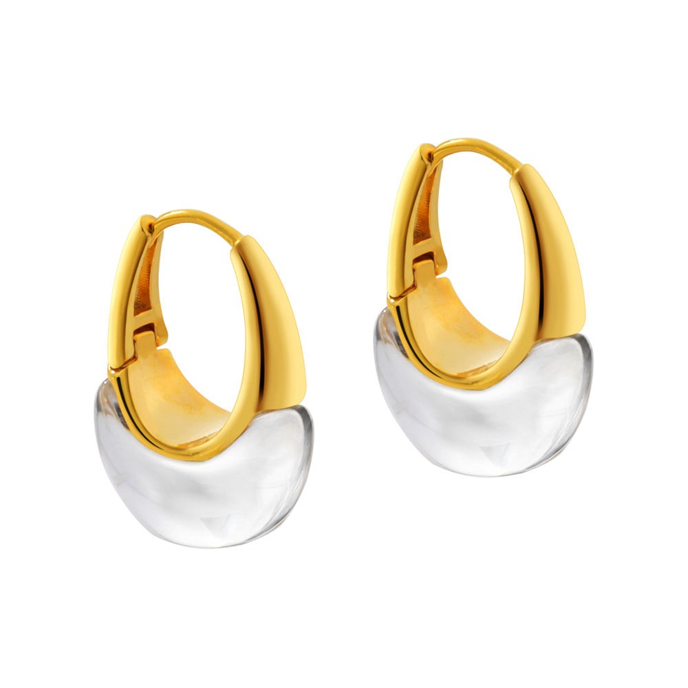 Style Simple Design Clip Cold Personalized Texture Irregular Transparent Resin Rings