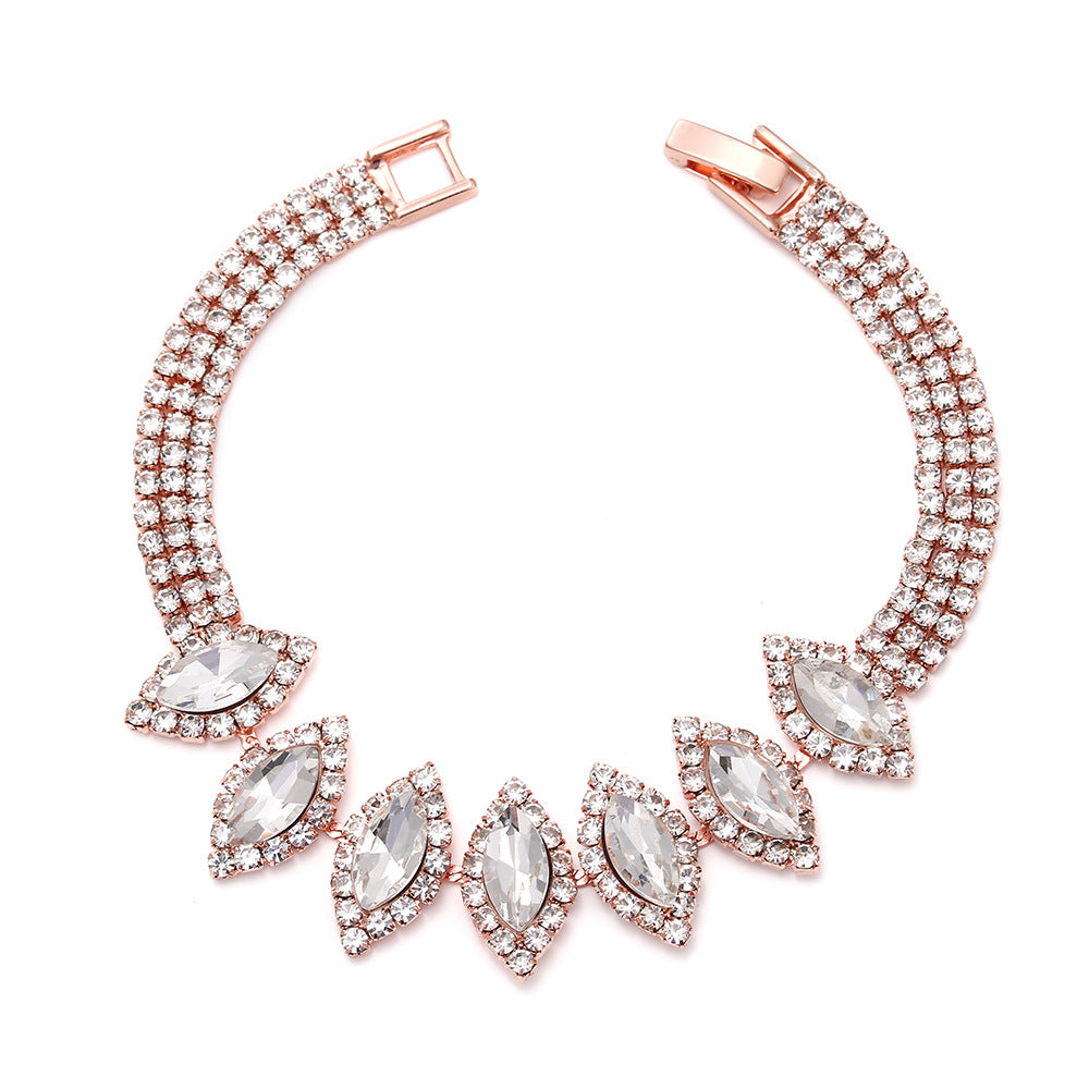 Zircon Water Drop Eardrops Bride Wedding Jewelry Set