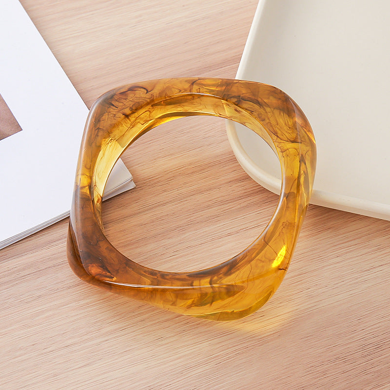 Women's Retro Irregular Blooming Round Wide Surface Bracelets