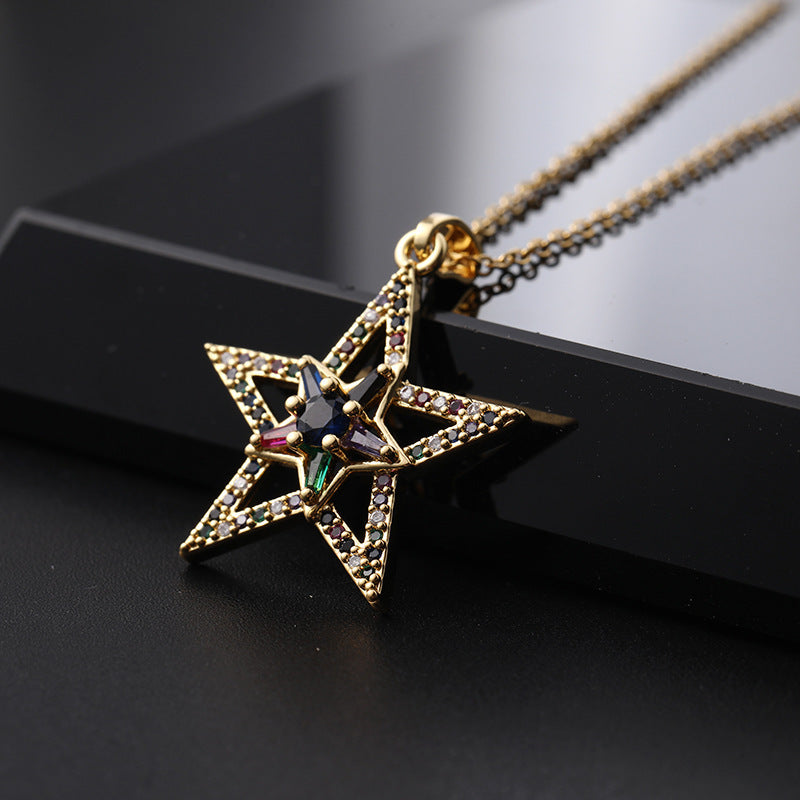 Moon Zircon Fashion Gold Plated Geometric Necklaces