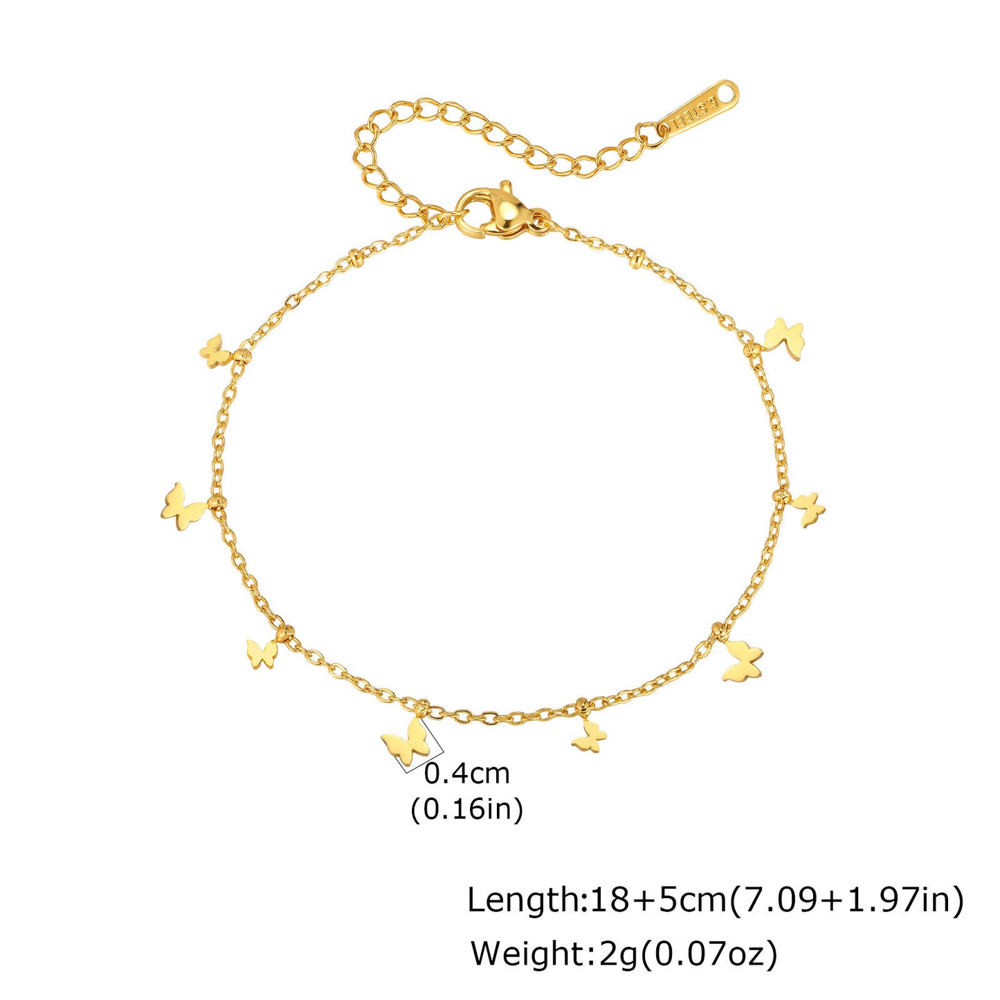 Women's Stainless Steel Zircon Flower Butterfly Full Bracelets