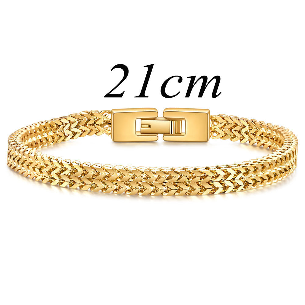 Men's Hip Hop Stainless Steel Keel Snake Chain Fashion Bracelets