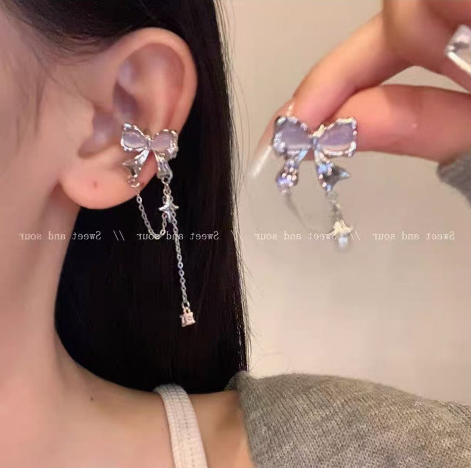 Mosquito Coil No Pierced High-grade Sense Pearl Vintage Flower Ear Clip