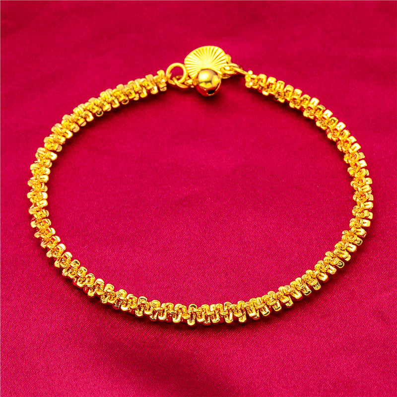 Women's Caterpillar Water Ripple Bead Alluvial Gold Bracelets