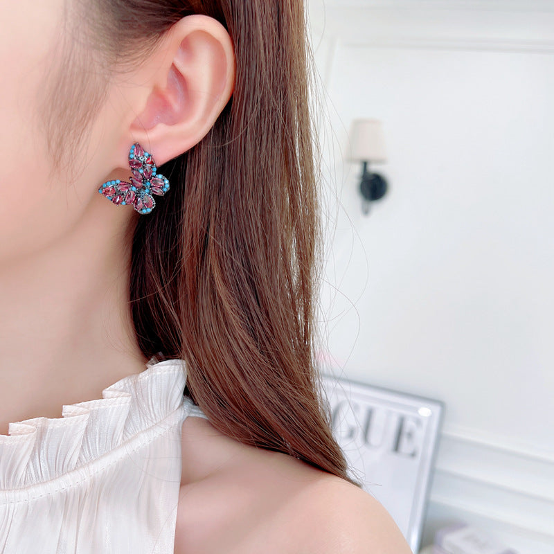 Temperament High-grade Fashion And Color Zircon Earrings