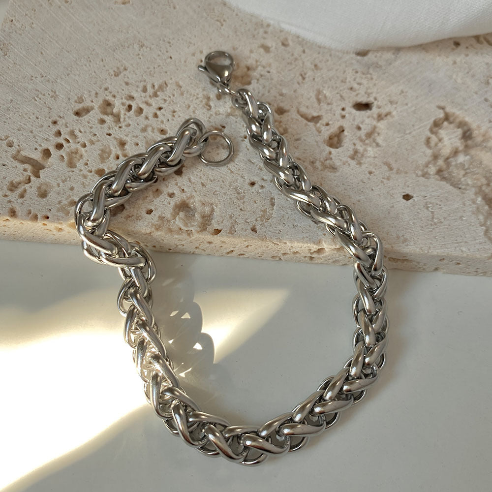 Men's Stainless Steel Basket Chain Color Fashion Bracelets