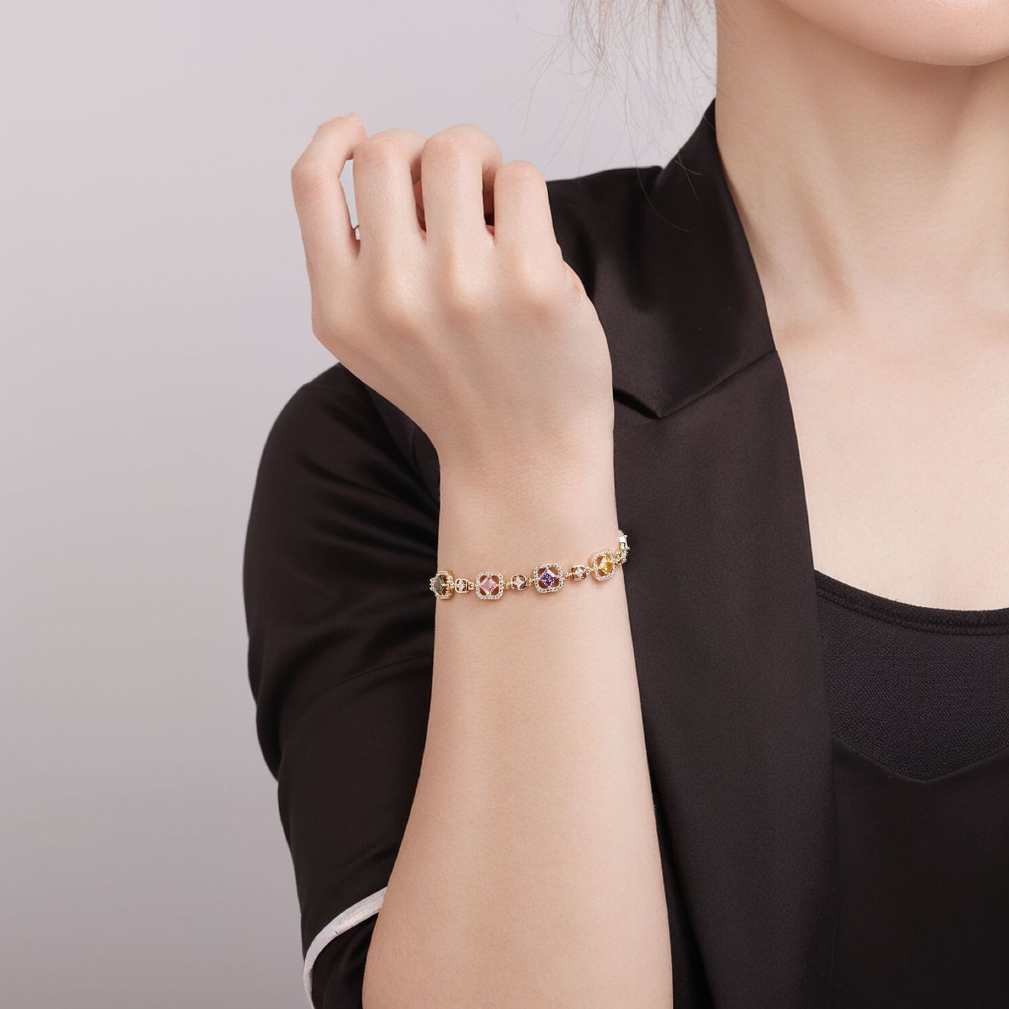 Super Flash Color Zircon Light Luxury Temperament High Bracelets