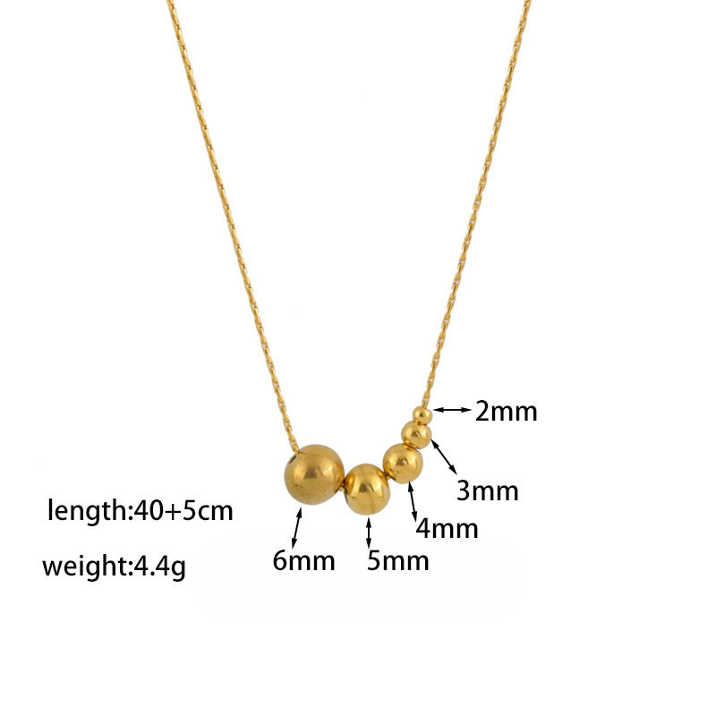 Golden Bean Female Clavicle Chain Stainless Steel Necklaces