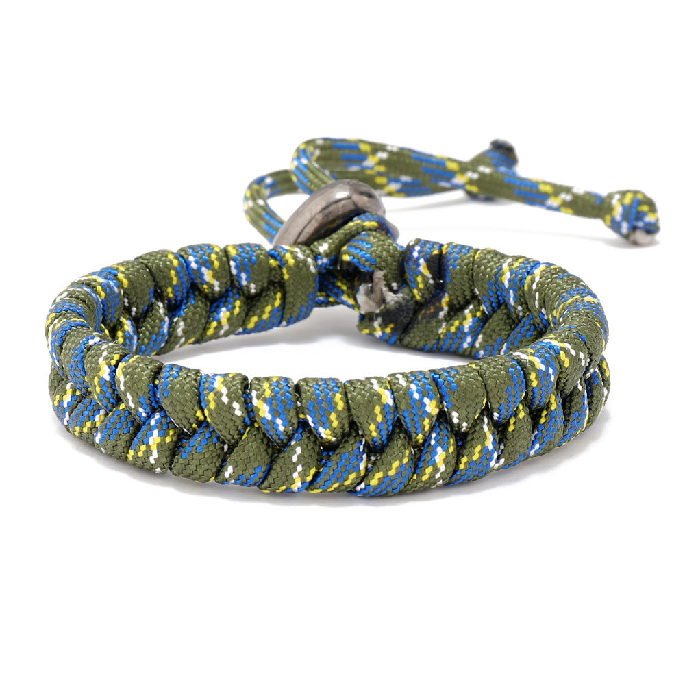 Cordon et bracelets de parachute de camouflage extérieur tissés à la main pour femmes et hommes