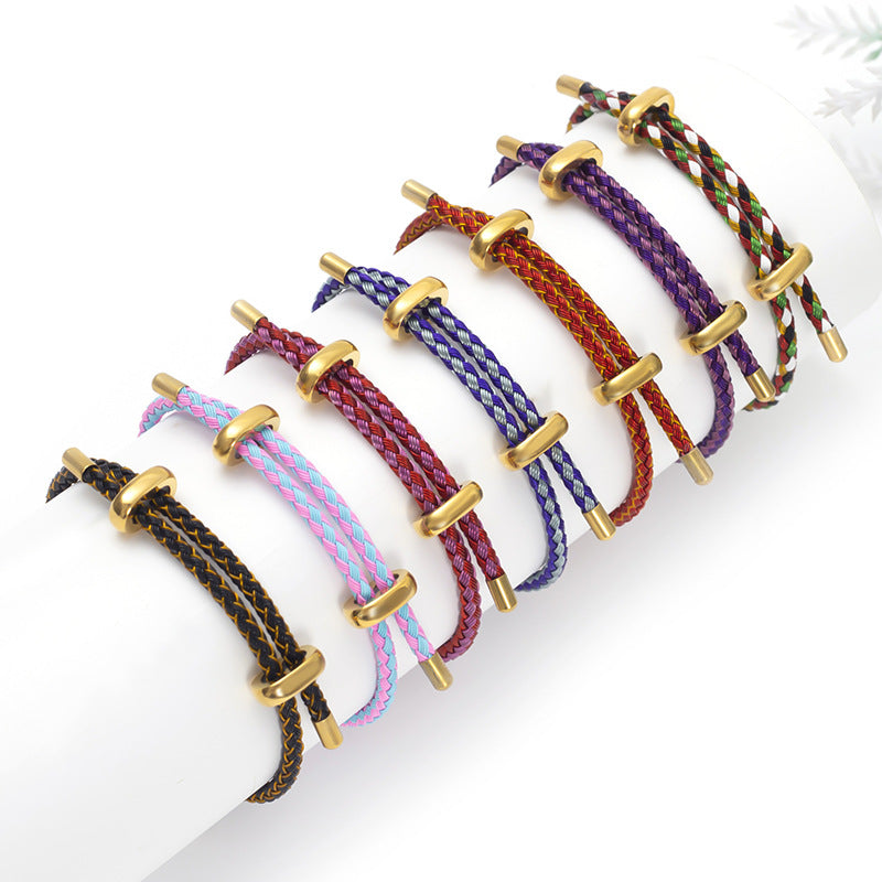 Two-way Adjustable Beaded Steel Wear Lucky Bracelets