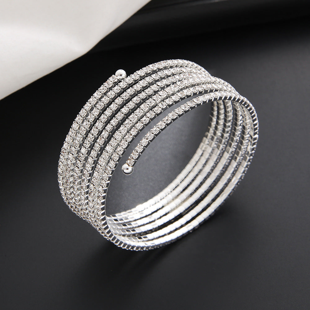 Women's Steel Wire Elastic Fashion Simple Rhinestone Bracelet