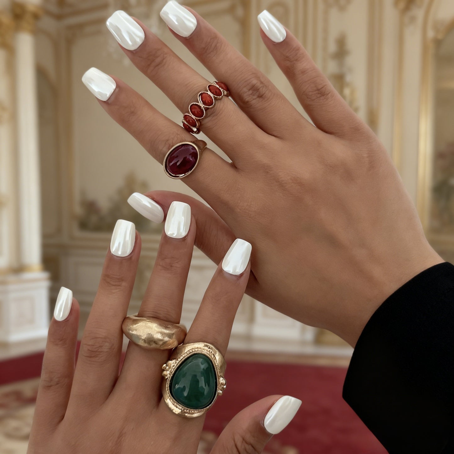 Luxury Fashion Vintage Open Shaped Irregular Chic Scenery Rings