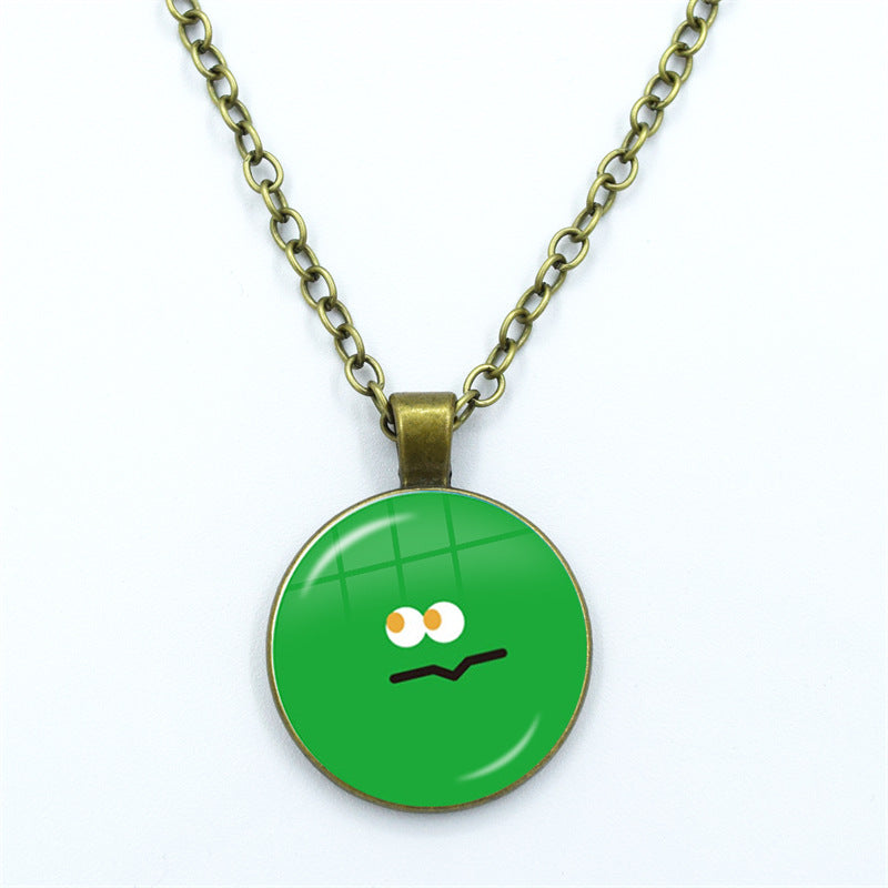 May Day Facial Expression Package Balls Time Gem Cabochon Sweater Necklace